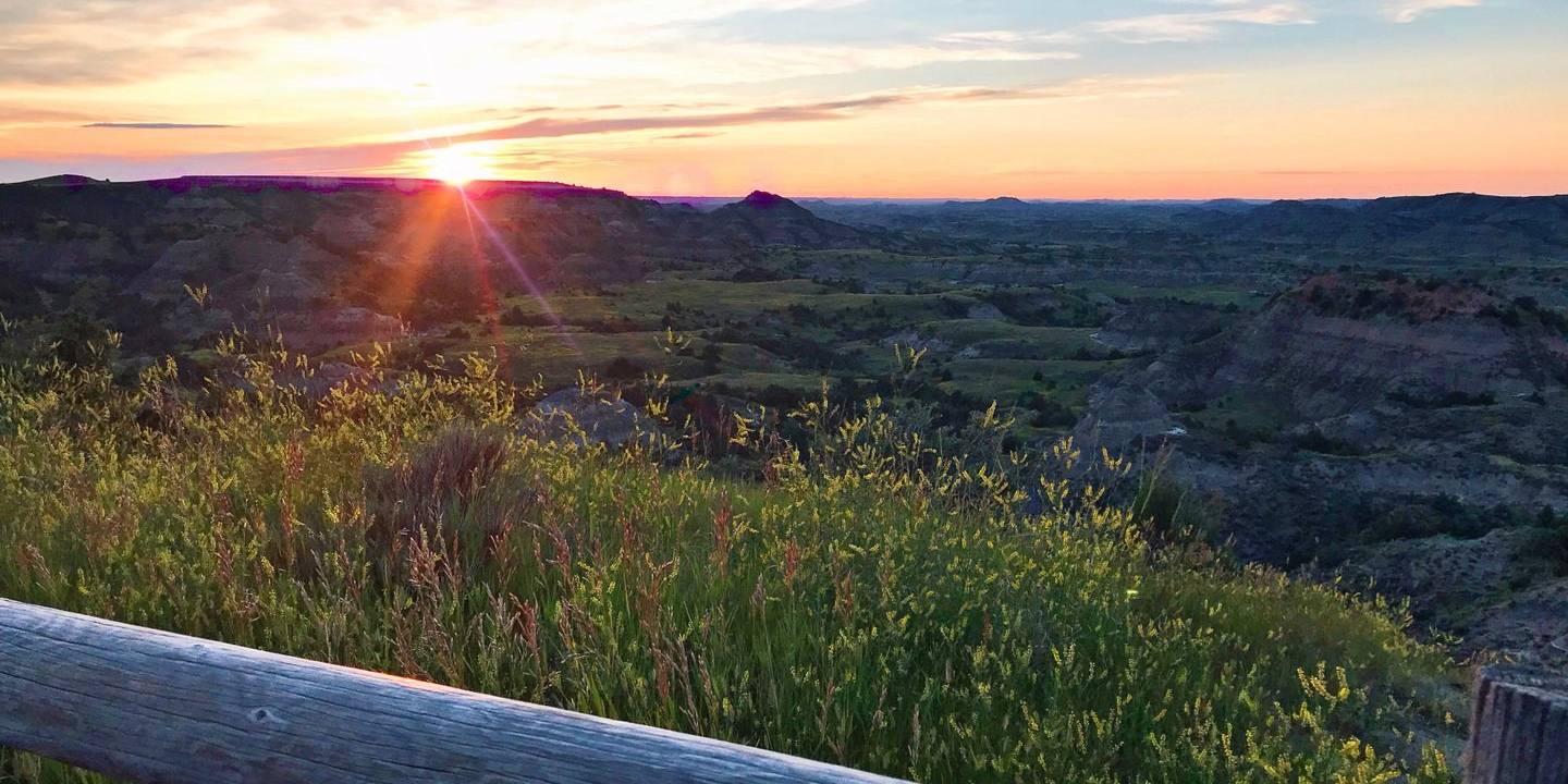 Roosevelt National Park at sunset