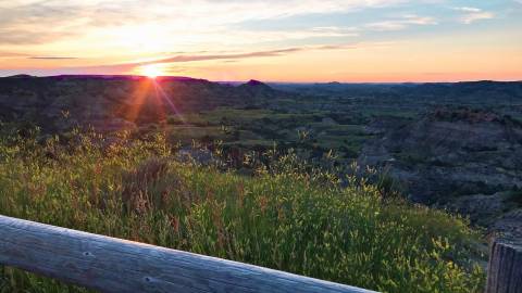 Roosevelt National Park at sunset
