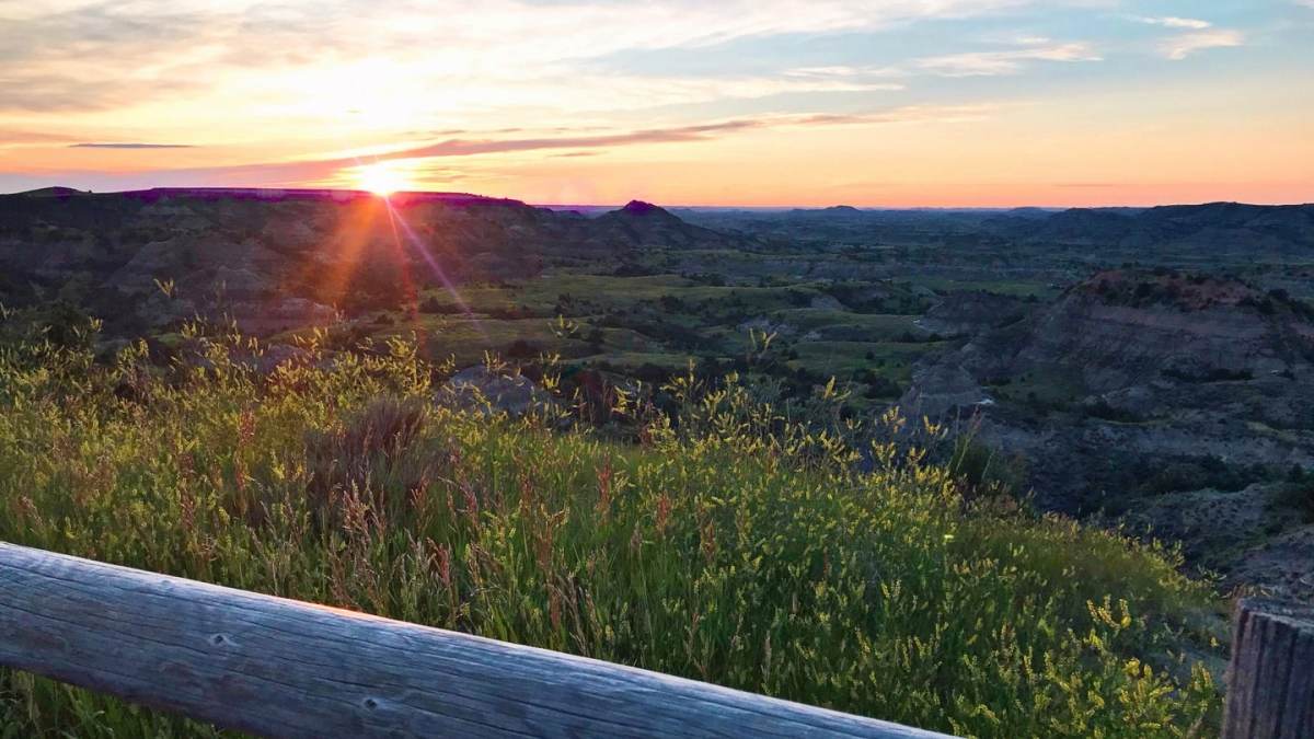 Roosevelt National Park at sunset