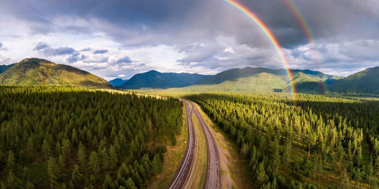 Glacier country rainbow
