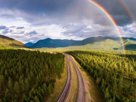 Glacier country rainbow