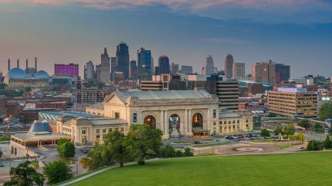 Union Station and Kansas City Skyline
