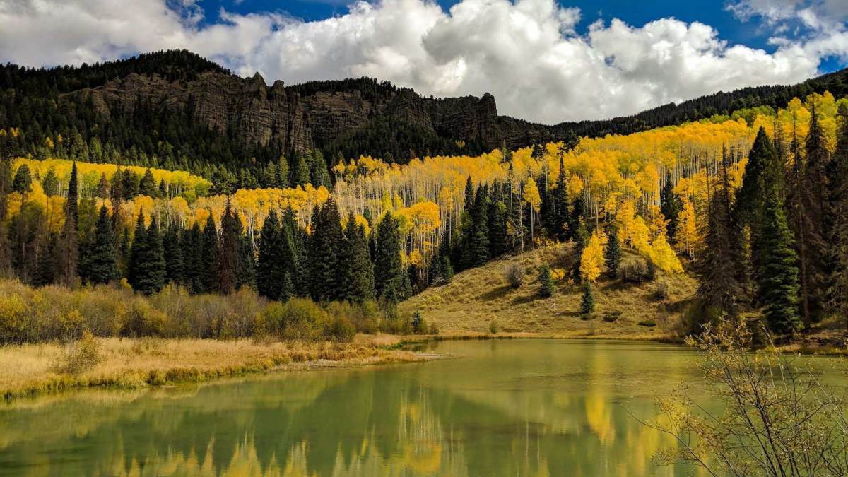 Opal Lake, near Pagosa Springs, boasts stunning alpine scenery throughout the year.
